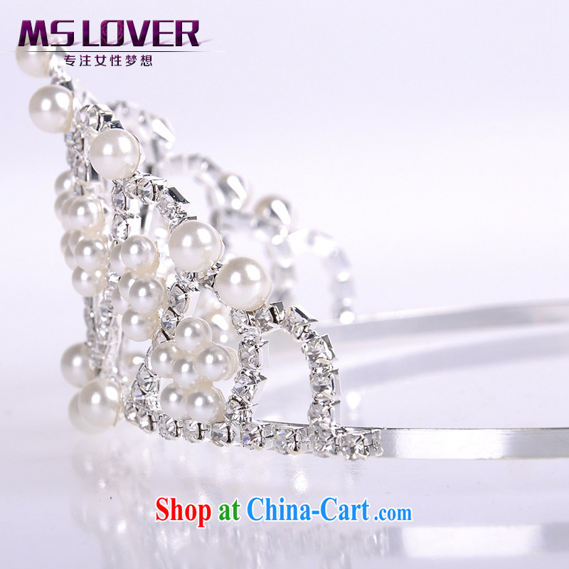 MSlover shining pearl crystal alloy bridal Crown bridal accessories and hair accessories wedding hair accessories the clamp SP 1077 silver, name, Mona Lisa (MSLOVER), shopping on the Internet