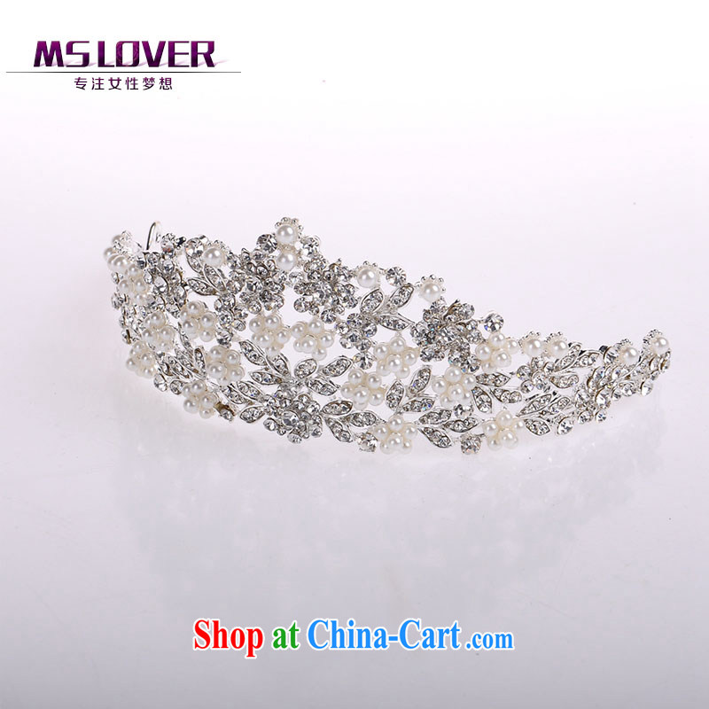 MSlover flowers are thick Pearl crystal alloy bridal Crown bridal accessories and hair accessories wedding hair accessories SP 0138 silver, name, Mona Lisa (MSLOVER), shopping on the Internet