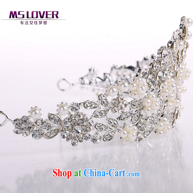 MSlover flowers are thick Pearl crystal alloy bridal Crown bridal accessories and hair accessories wedding hair accessories SP 0138 silver, name, Mona Lisa (MSLOVER), shopping on the Internet