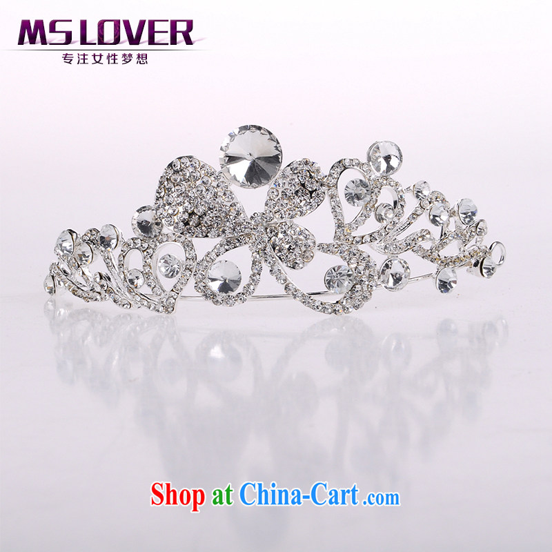 MSlover Butterfly Lovers Take crystal alloy bridal Crown bridal accessories and ornaments, decorated Wedding hair accessories SP 0121 silver