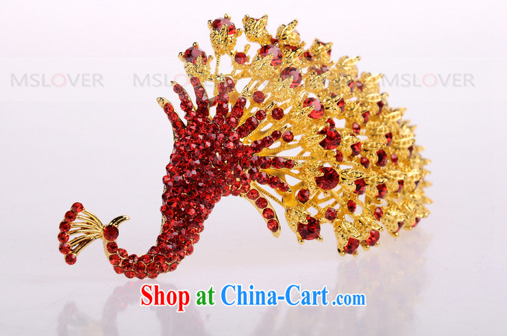 MSlover growing, colorful Peacock crystal alloy bridal Crown furnishings and ornaments hair accessories wedding hair accessories comb SP 0120 red pictures, price, brand platters! Elections are good character, the national distribution, so why buy now enjoy more preferential! Health