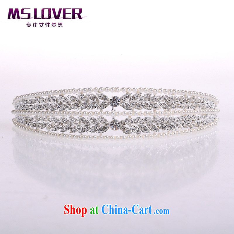 MSlover Pearl crystal alloy bridal Crown bridal accessories and ornaments hair accessories wedding hair accessories SP 0116 silver