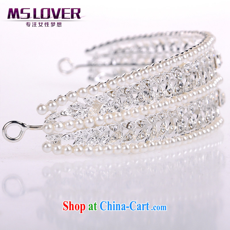 MSlover Pearl crystal alloy bridal Crown bridal accessories and hair accessories wedding hair accessories SP 0116 silver, name, Mona Lisa (MSLOVER), shopping on the Internet