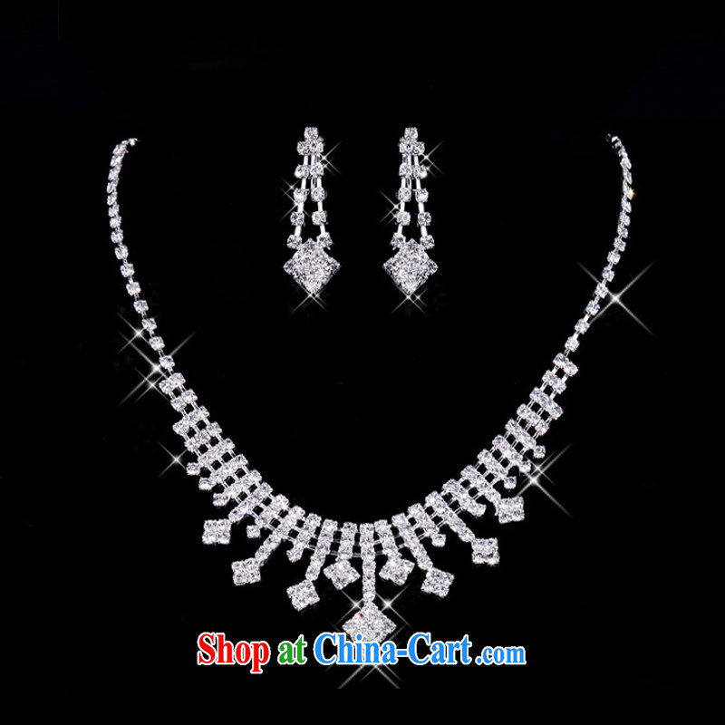 Rain is still clothing bridal jewelry wedding dresses necklace with water drilling marriage necklace earrings Crown 3-piece XL 019+ HG 64 3-piece XL 019+ HG 64, rain is clothing, and shopping on the Internet