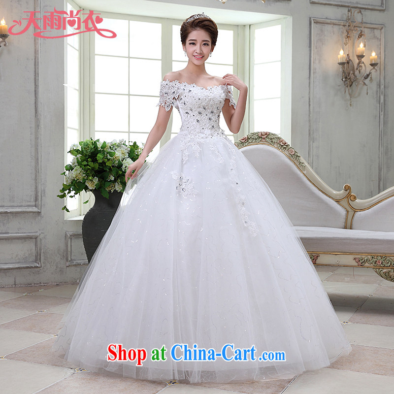 Rain is still Yi marriages 2015 wedding dresses new sweet field shoulder strap with wood drill straps graphics thin white yarn HS 930 white S, rain is clothing, and shopping on the Internet