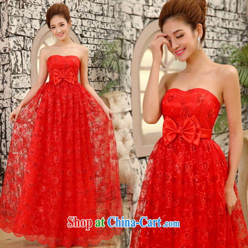 2015 new Korean pregnant women high-waist wedding dress tied with a red wedding bridal toast serving long evening dress customer size will not be refunded, love so Peng, and shopping on the Internet