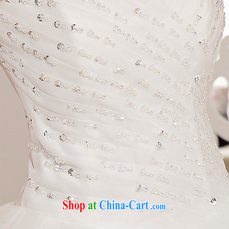 Honeymoon bridal wedding dresses 2015 new Korean fashion erase chest wedding with shaggy straps Princess wedding white XL, Honeymoon bridal, shopping on the Internet