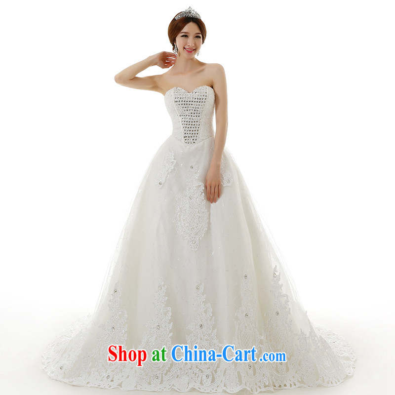 Dirty comics 2015 spring and summer new stylish wood drill embroidery beads wedding-tail wedding dresses, lace cultivating long-tail wedding dresses and tail, XL, clean comics, and shopping on the Internet