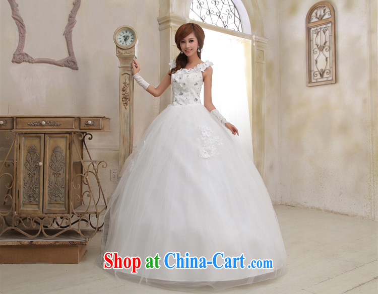 Honeymoon bridal 2015 new wedding dresses water drilling flowers graphics thin wedding strap with shoulder flowers sweet Princess wedding white M pictures, price, brand platters! Elections are good character, the national distribution, so why buy now enjoy more preferential! Health