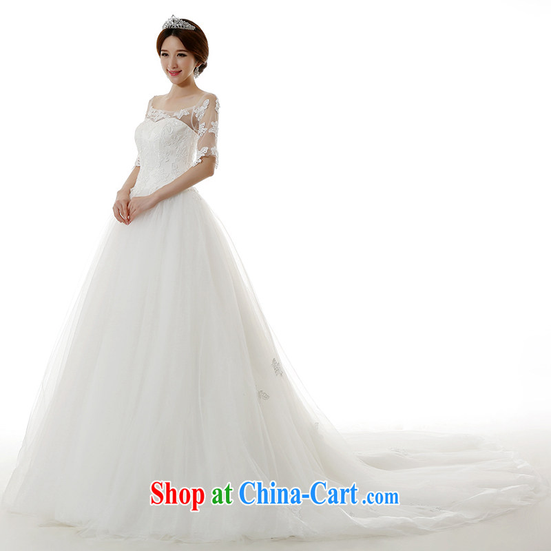 Dirty comics 2015 spring and summer New a Field shoulder bare chest, long-sleeved-tail wedding dresses Korean-style package shoulder graphics thin tied with a large tail wedding dresses white tailored, clean animation, shopping on the Internet