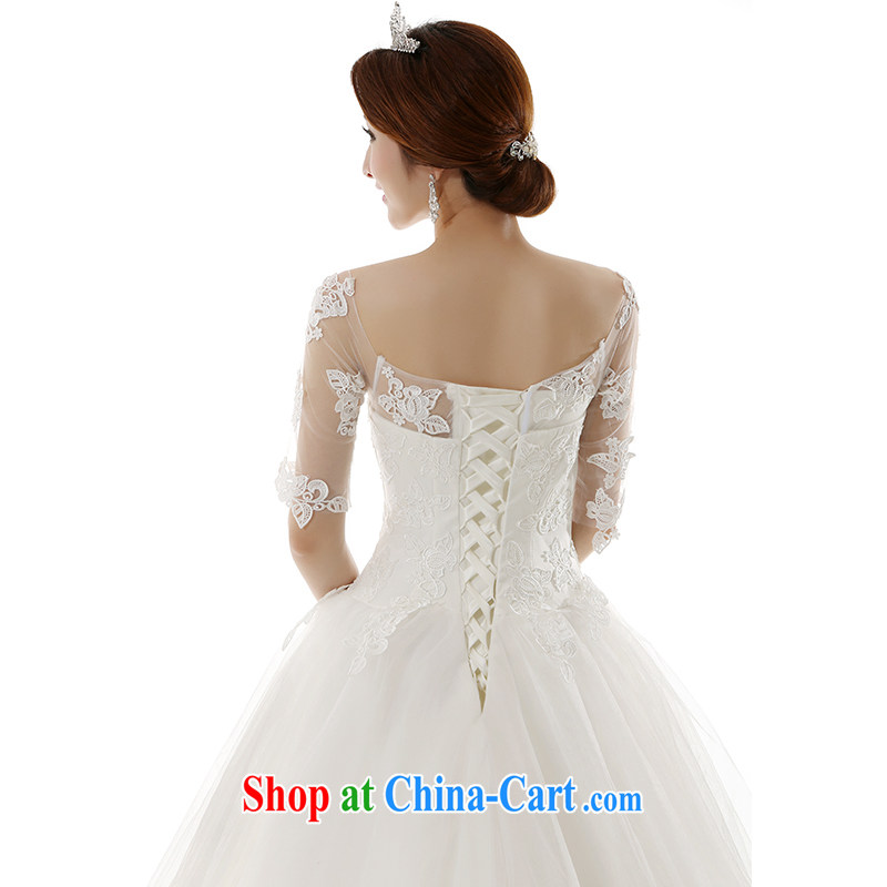 Dirty comics 2015 spring and summer New a Field shoulder bare chest, long-sleeved-tail wedding dresses Korean-style package shoulder graphics thin tied with a large tail wedding dresses white tailored, clean animation, shopping on the Internet