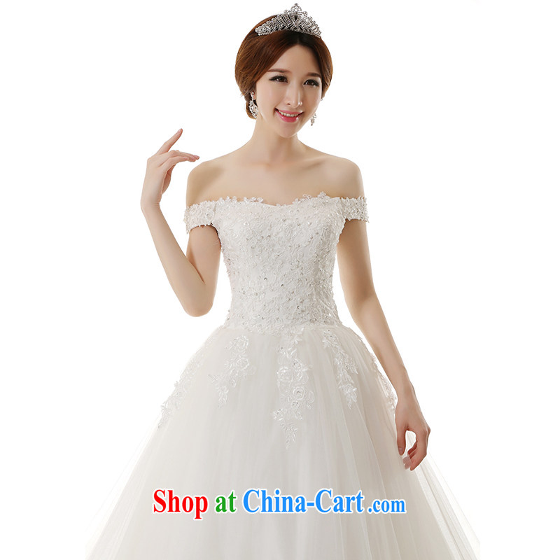 Dirty comics 2015 spring and summer new retro lace fashion a shoulder collar tied with a large tail wedding beauty graphics thin lace wedding dresses white tailored, clean animation, shopping on the Internet