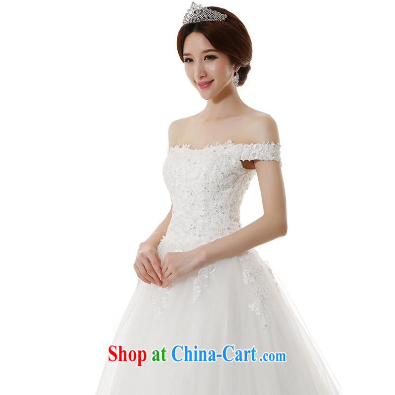 Dirty comics 2015 spring and summer new retro lace fashion a shoulder collar tied with a large tail wedding beauty graphics thin lace wedding dresses white tailored, clean animation, shopping on the Internet