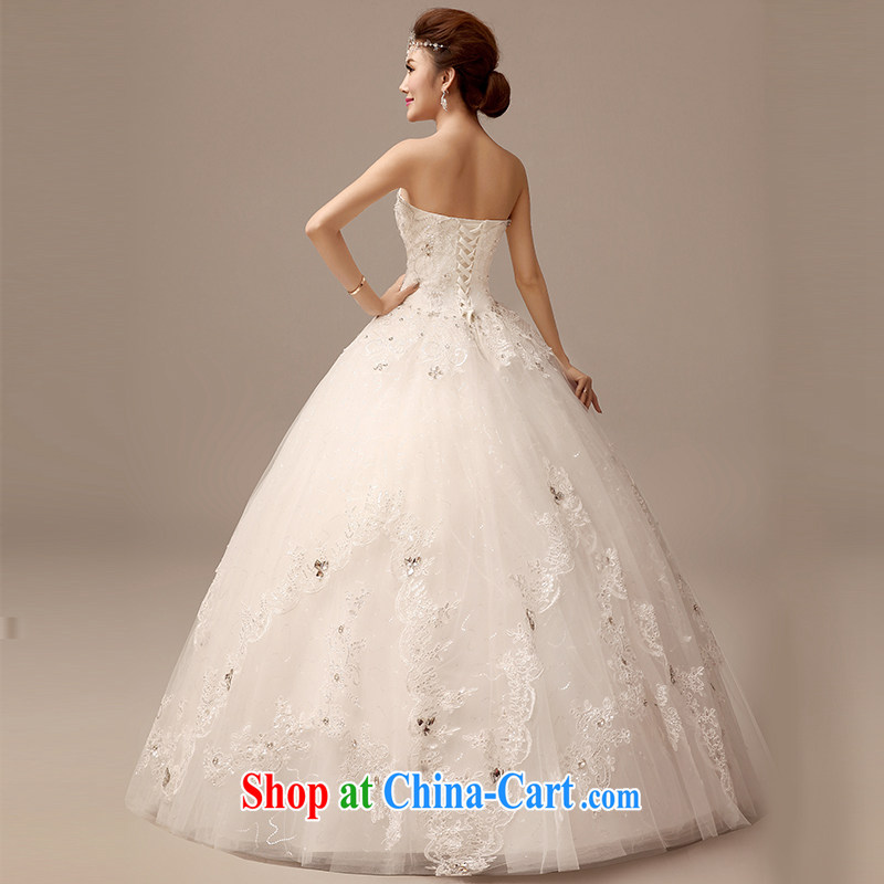 2015 spring and summer new bare chest Princess wedding dresses and stylish tie-cultivating graphics thin graphics high-bride wedding dresses white XL, dirty man, shopping on the Internet