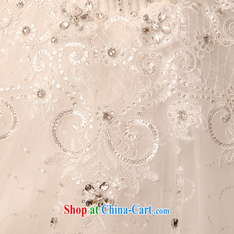 2015 spring and summer new bare chest Princess wedding dresses and stylish tie-cultivating graphics thin graphics high-bride wedding dresses white XL, dirty man, shopping on the Internet