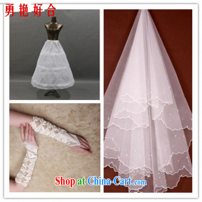 Yong-yan and marriages wedding dresses with ornaments and yarn 3 piece set, and legal, as well as Parties, and white gloves, and Yong-yan good offices, shopping on the Internet