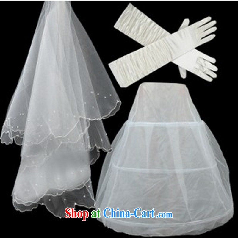 Yong-yan and marriages wedding dresses with ornaments and yarn 3 piece set, and Uganda, as well as Parties, and gloves A 3 white, Yong Yan good offices, shopping on the Internet