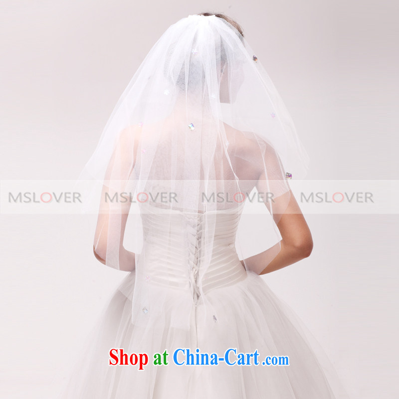 MSLover stylish Color drill 1.5 M layer 2 wedding dresses accessories bridal wedding head-dress, ornaments and yarn TS 121,142 m White, name, Mona Lisa (MSLOVER), online shopping