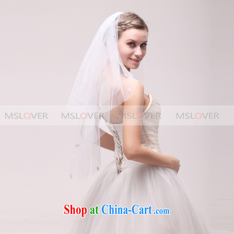 MSLover stylish Color drill 1.5 M layer 2 wedding dresses accessories bridal wedding head-dress, ornaments and yarn TS 121,142 m White, name, Mona Lisa (MSLOVER), online shopping