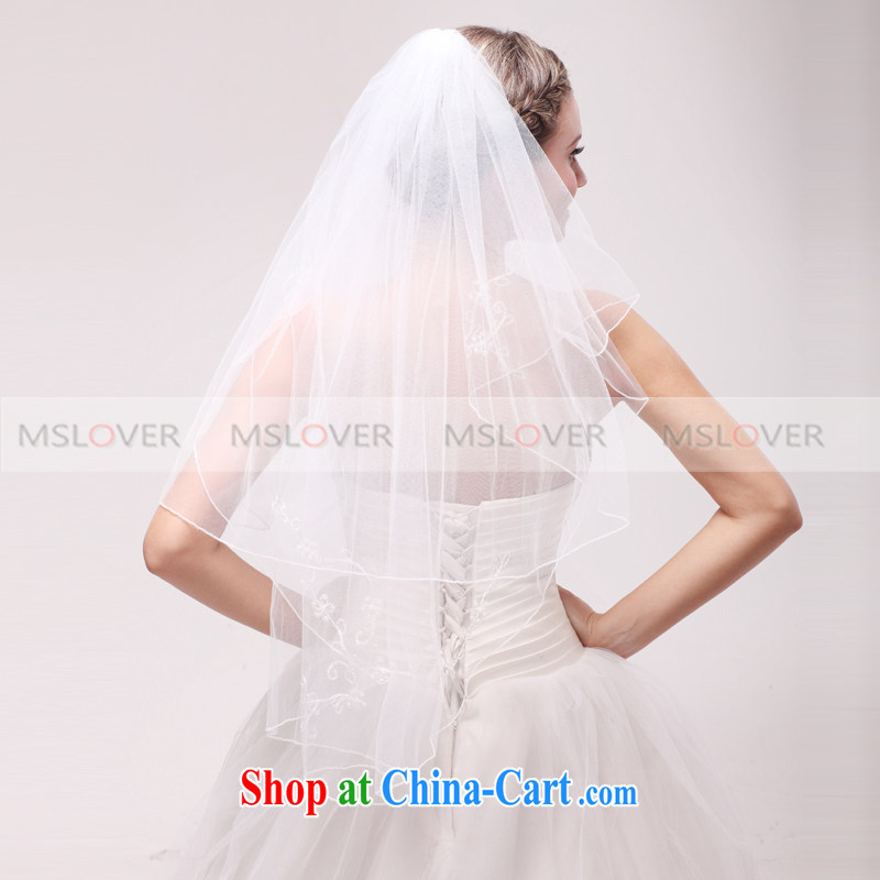 MSLover embroidery volume edge 1.2 M layer 2 wedding dresses accessories bridal wedding head-dress, ornaments and yarn TS 121,134 m White, name, Mona Lisa (MSLOVER), shopping on the Internet