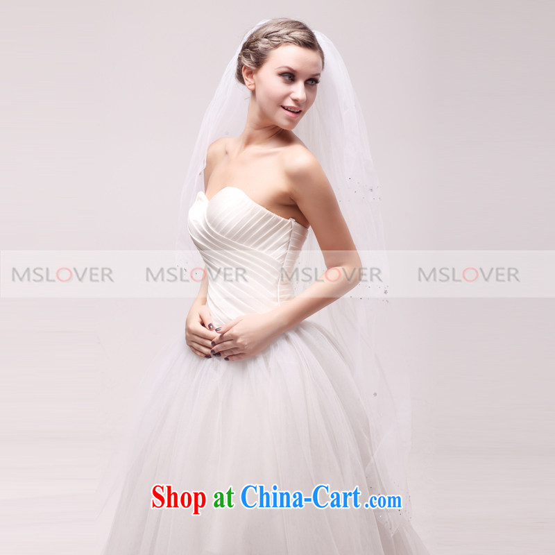 MSLover elegant parquet drill 1.5 M layer 3 wedding dresses accessories bridal wedding head-dress, ornaments and yarn TS 121,133 m White, name, Mona Lisa (MSLOVER), online shopping