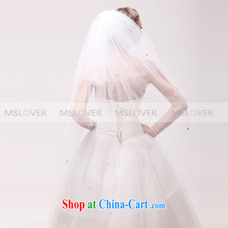 MSLover elegant parquet drill 1.5 M layer 3 wedding dresses accessories bridal wedding head-dress, ornaments and yarn TS 121,133 m White, name, Mona Lisa (MSLOVER), online shopping