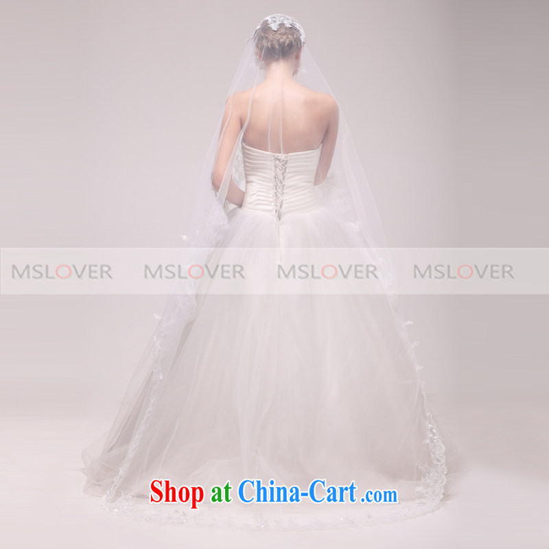 MSLover on-chip lace lace 2M single-layer wedding dresses accessories bridal wedding head-dress, trim long head yarn TS 121,122 m White, name, Mona Lisa (MSLOVER), online shopping