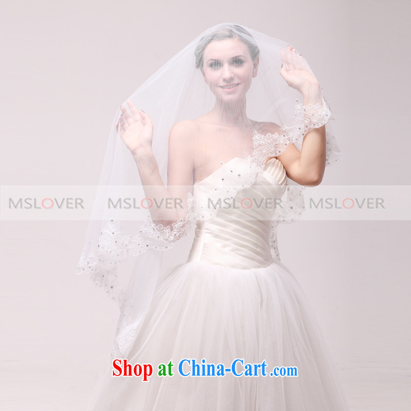 MSLover 1.5 M single layer wedding dresses accessories bridal wedding head-dress and adornment long head yarn TS 121,105 white