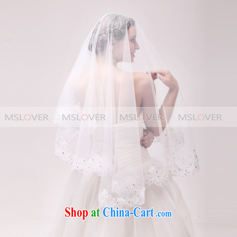 MSLover 1.5 M single layer wedding dresses accessories bridal wedding head-dress, trim long head yarn TS 121,105 m White, name, Mona Lisa (MSLOVER), online shopping