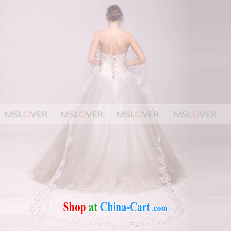 MSLover lace side panels drill 2.5 M single layer wedding dresses accessories bridal wedding head-dress, with long and legal TS 121,103 m White, name, Mona Lisa (MSLOVER), online shopping