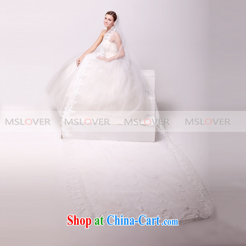 MSLover high-end yarn and 5 meters in length single layer wedding dresses accessories bridal wedding head-dress, ornaments and yarn TS 120,346 m White, name, Mona Lisa (MSLOVER), shopping on the Internet