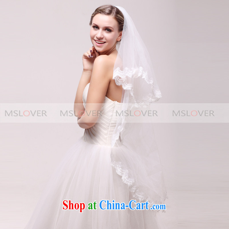 MSLover lace wavy edge 1.1 M double wedding dresses accessories bridal wedding head-dress, ornaments and yarn TS 120,345 m White, name, Elizabeth (MSLOVER), online shopping