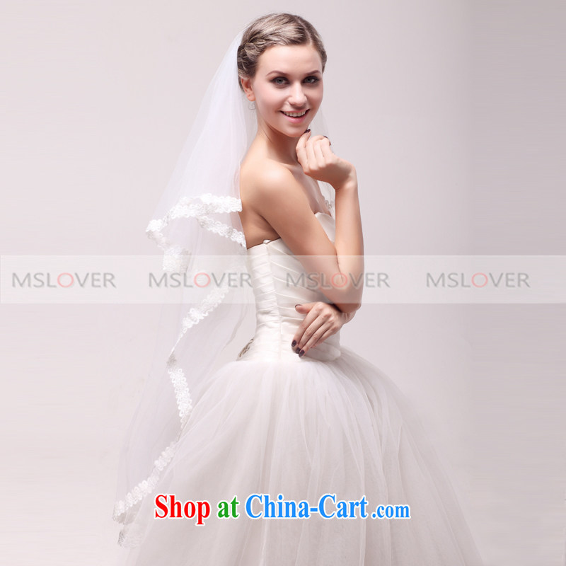 MSLover beautiful lace 1.1 M double wedding dresses accessories bridal wedding head-dress, ornaments and yarn TS 120,342 m White, name, Elizabeth (MSLOVER), online shopping
