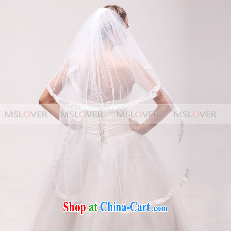 MSLover beautiful lace 1.1 M double wedding dresses accessories bridal wedding head-dress, ornaments and yarn TS 120,342 m White, name, Elizabeth (MSLOVER), online shopping