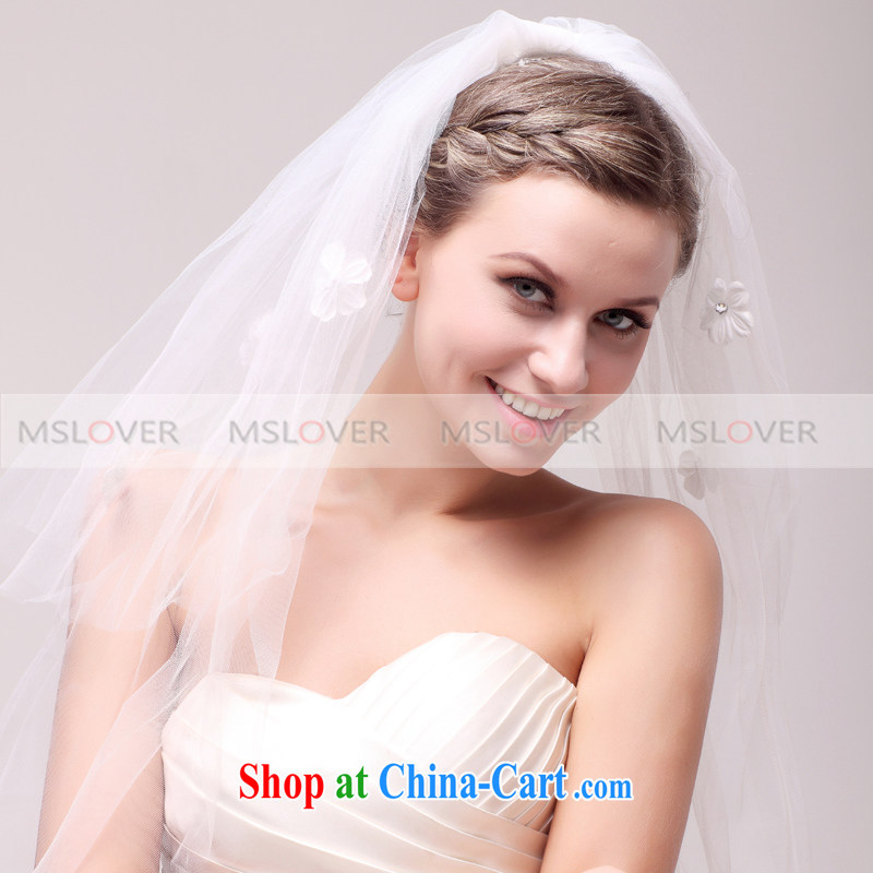 MSLover flowers Optical Edge 0.8 M layer 2 wedding dresses accessories bridal wedding head-dress, ornaments and yarn TS 120,336 white