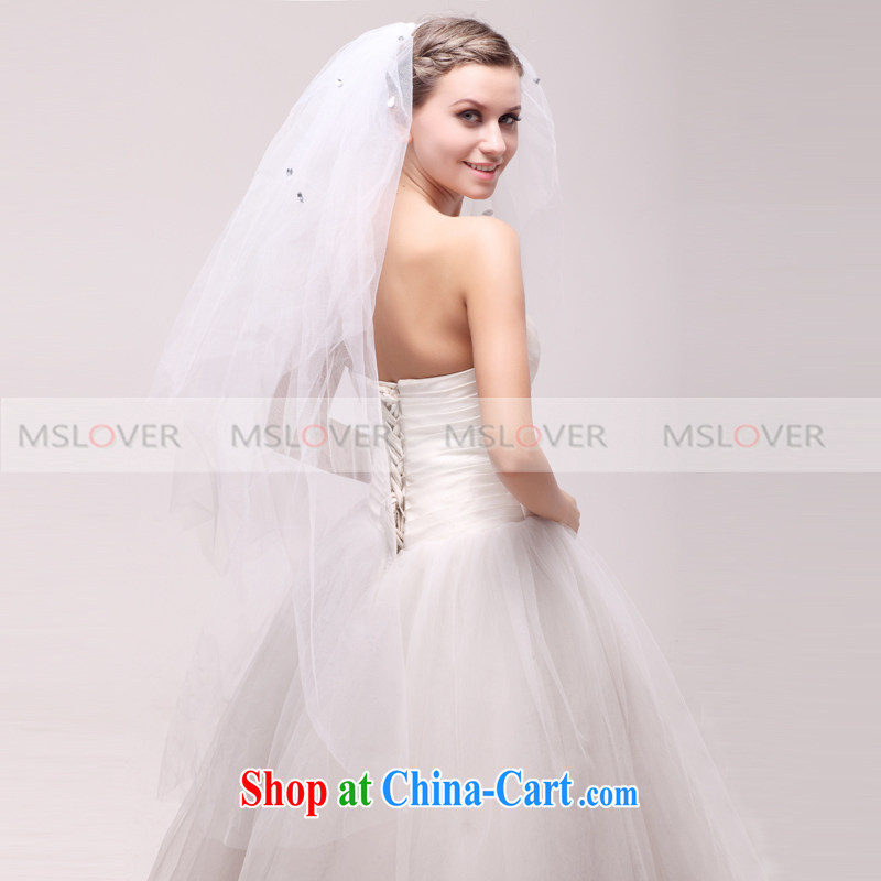 MSLover simple wood drill 0.9 M layer 3 wedding dresses accessories bridal wedding head-dress, ornaments and yarn TS 120,334 m White, name, Mona Lisa (MSLOVER), shopping on the Internet