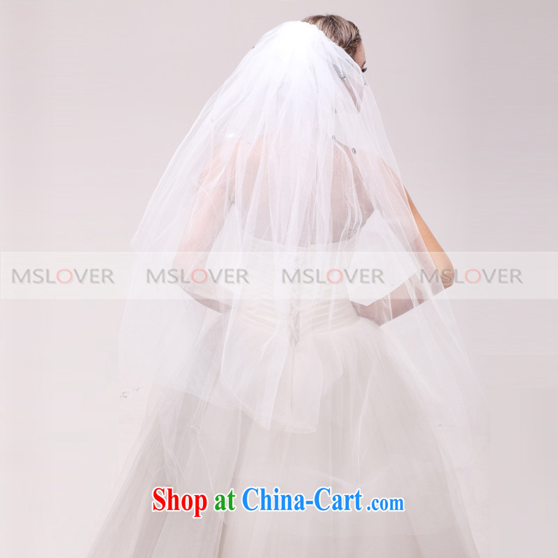 MSLover simple wood drill 0.9 M layer 3 wedding dresses accessories bridal wedding head-dress, ornaments and yarn TS 120,334 m White, name, Mona Lisa (MSLOVER), shopping on the Internet