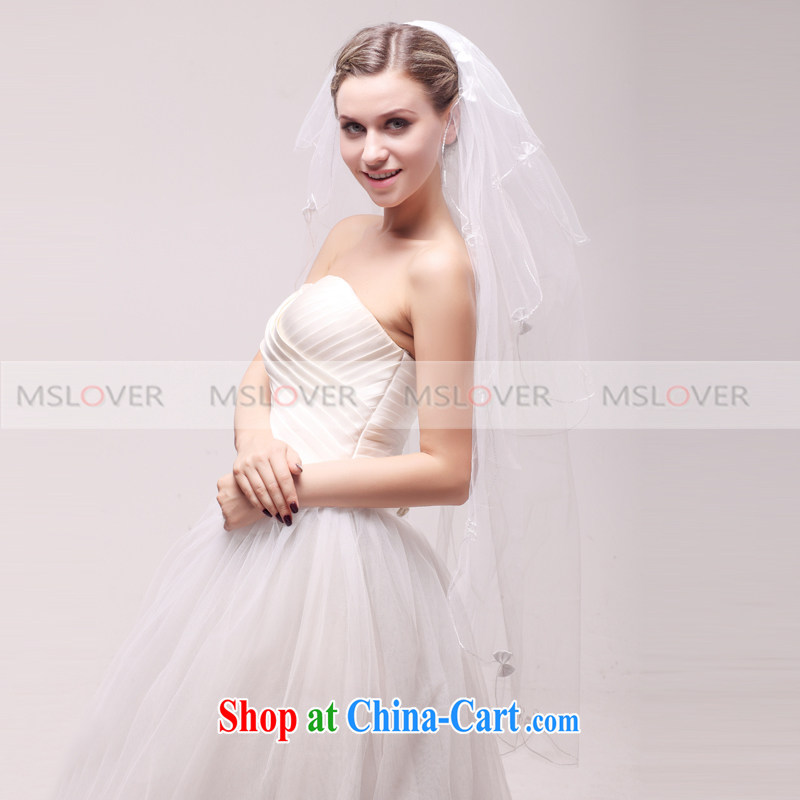 MSLover sweet bow-tie 1.1 M layer 3 wedding dresses accessories bridal wedding head-dress, ornaments, and yarn TS 120,321 m White, name, Mona Lisa (MSLOVER), shopping on the Internet