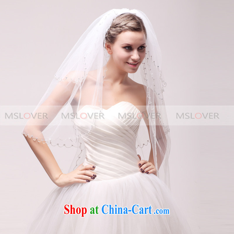 Manually MSLover beaded 1.7 M layer 3 wedding dresses accessories marriages and long head yarn TS 120,319 white