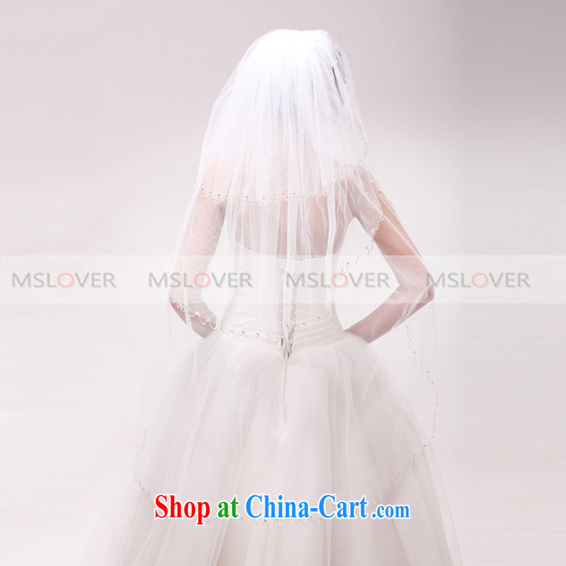 Manually MSLover beaded 1.7 M layer 3 wedding dresses accessories bridal wedding head-dress long head yarn TS 120,319 m White, name, Mona Lisa (MSLOVER), shopping on the Internet