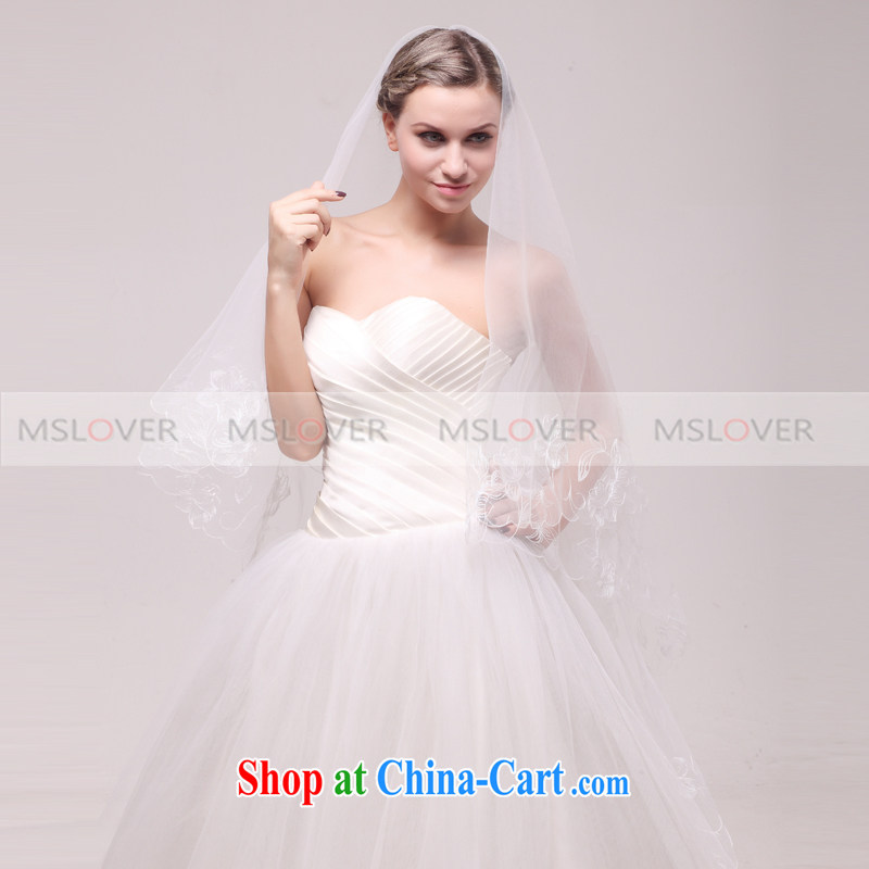MSLover high-end yarn embroidery lace 3M single layer wedding dresses accessories marriages and legal long head yarn TS 120,318 m White, name, Elisabeth Rehn (MSLOVER), shopping on the Internet
