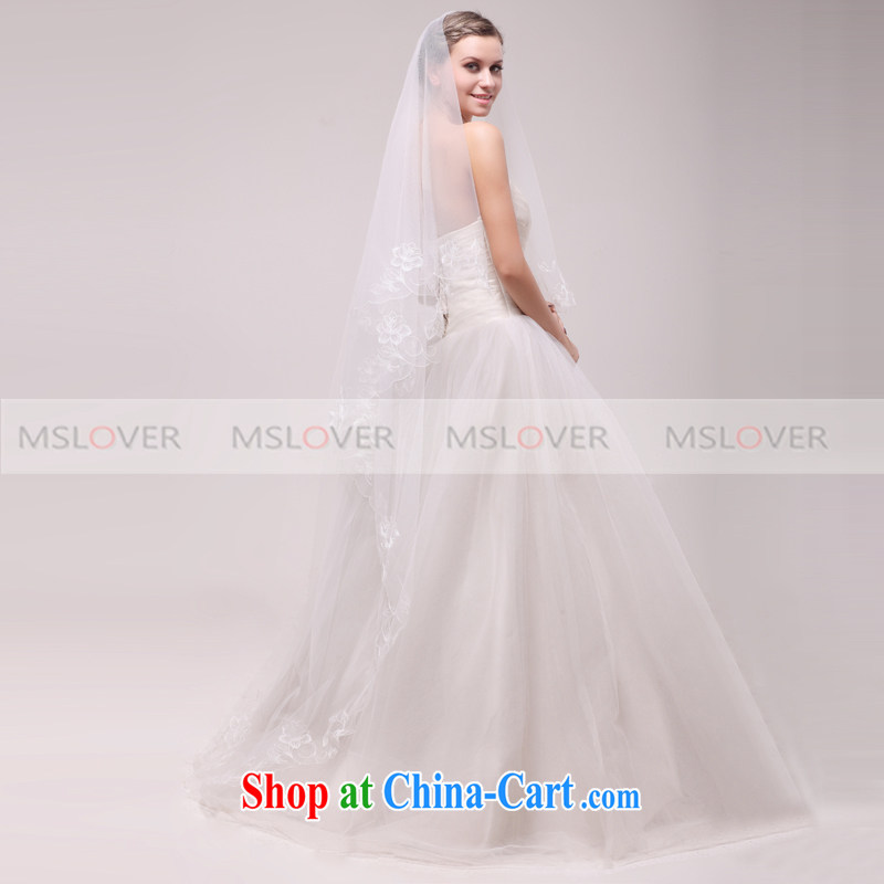 MSLover high-end yarn embroidery lace 3M single layer wedding dresses accessories marriages and legal long head yarn TS 120,318 m White, name, Elisabeth Rehn (MSLOVER), shopping on the Internet