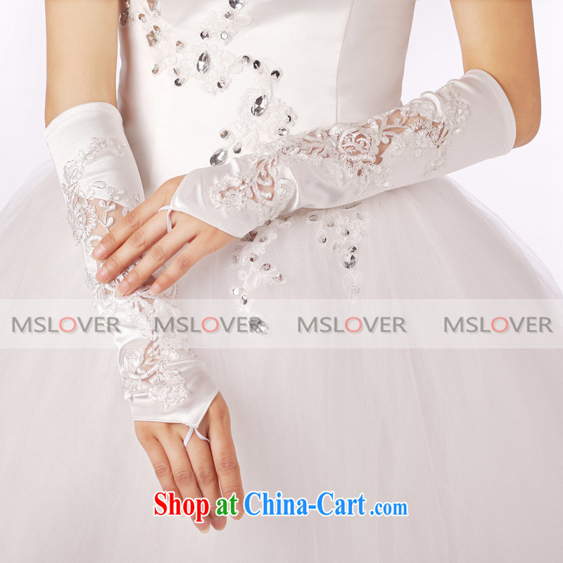 LACE Openwork tick the long, dinner show bridal wedding gloves wedding dresses accessories ST 1311 M white, name, Elizabeth (MSLOVER), shopping on the Internet
