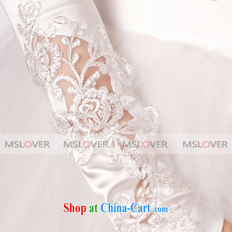 LACE Openwork tick the long, dinner show bridal wedding gloves wedding dresses accessories ST 1311 M white, name, Elizabeth (MSLOVER), shopping on the Internet