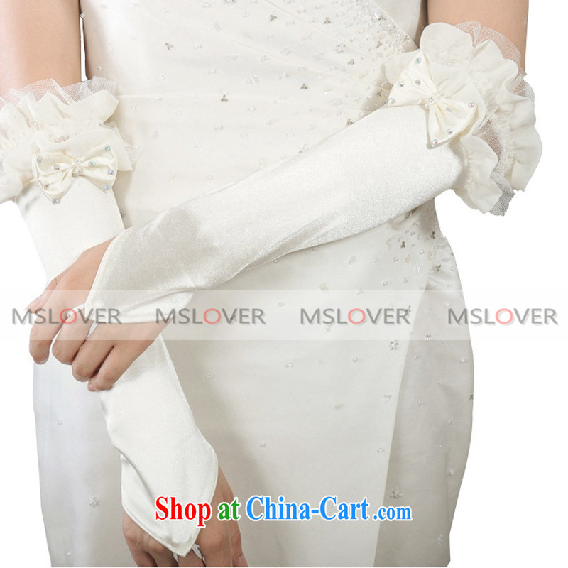 MSLover hot drill butterfly netting yarn edge Satin 5 refer to long, bridal wedding gloves wedding accessories ST 1210 m White, name, Elizabeth (MSLOVER), shopping on the Internet