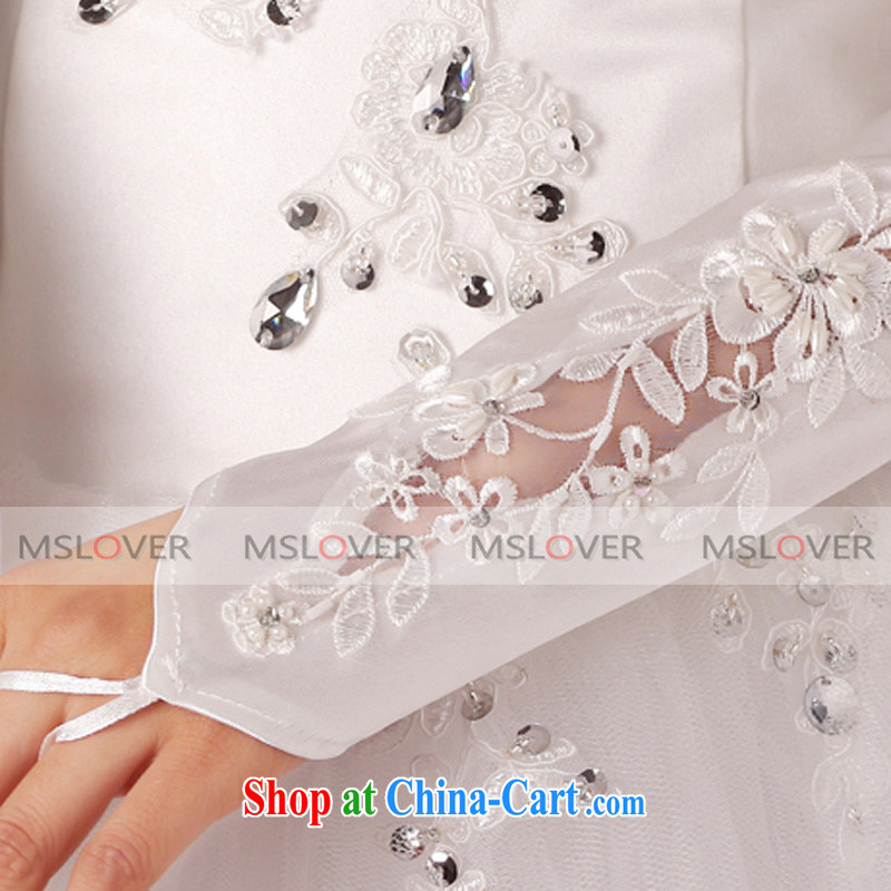MSLover lace inserts drill Openwork Satin 5 refer to long, bridal wedding gloves wedding accessories ST 1203 m White, name, Mona Lisa (MSLOVER), shopping on the Internet