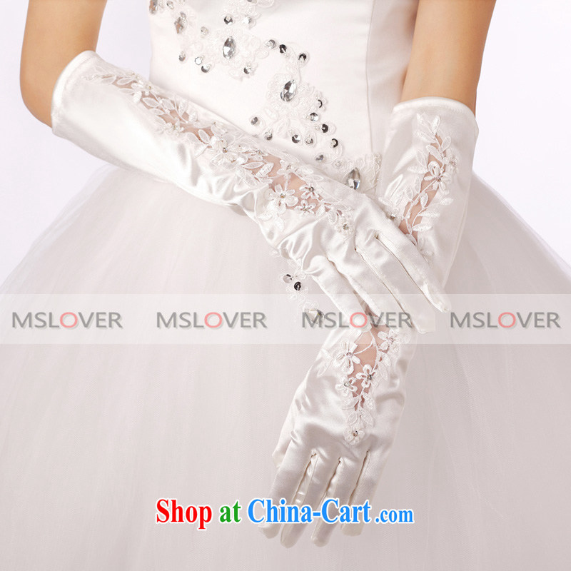 MSLover lace Openwork panels drill Satin 5 refer to long, bridal wedding gloves wedding accessories ST 1201 m White, name, Mona Lisa (MSLOVER), shopping on the Internet