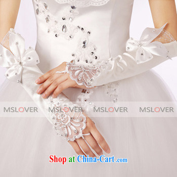 MSLover luxury lace inserts drill bow-tie Satin 5 refer to long, bridal wedding gloves wedding gloves ST 1202 white pictures, price, brand platters! Elections are good character, the national distribution, so why buy now enjoy more preferential! Health