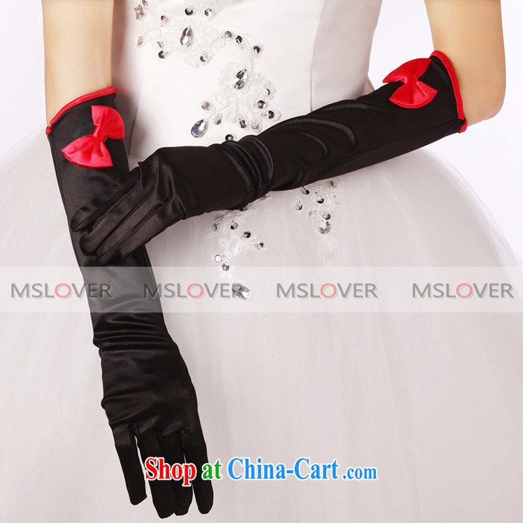MSLover black red bow tie Satin 5 refer to long, bridal banquet show gloves ST 1212 black pictures, price, brand platters! Elections are good character, the national distribution, so why buy now enjoy more preferential! Health