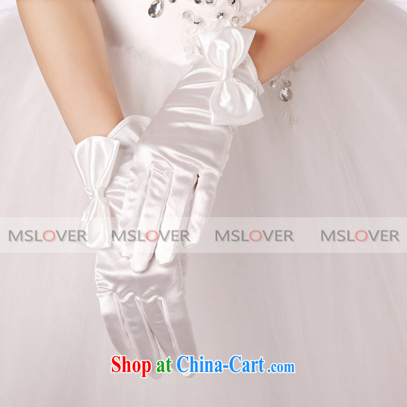 MSLover Bow Tie Satin 5 refers to a short, Dinner Show bridal wedding gloves wedding gloves ST 1315 m White, name, Mona Lisa (MSLOVER), shopping on the Internet